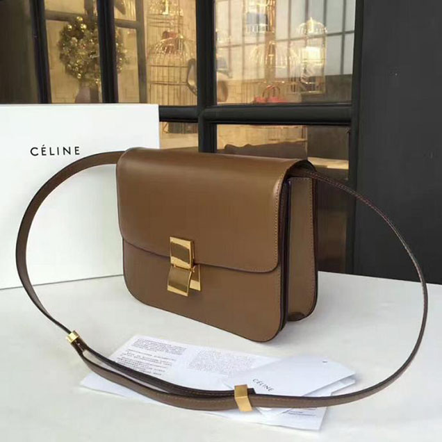 Celine Medium Classic Box Bag Brown
