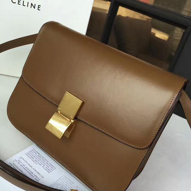Celine Medium Classic Box Bag Brown