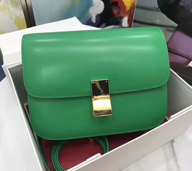 Celine Medium Classic Box Bag Grass Green