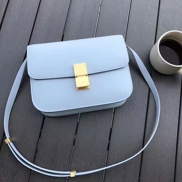 Celine Medium Classic Box Bag Baby Blue