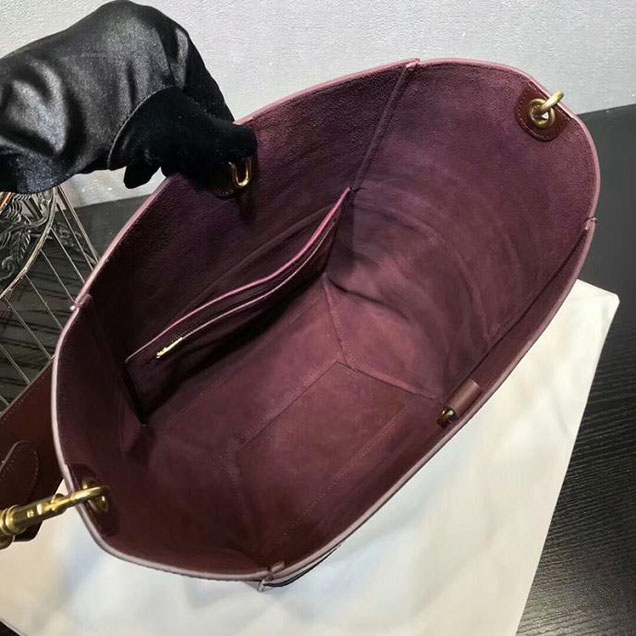 Celine Seau Sangle Bag Burgundy