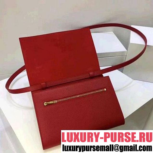 Celine Strap Cluth in Grained Calfskin Red/Blue 2017 (1A078-7072904 )
