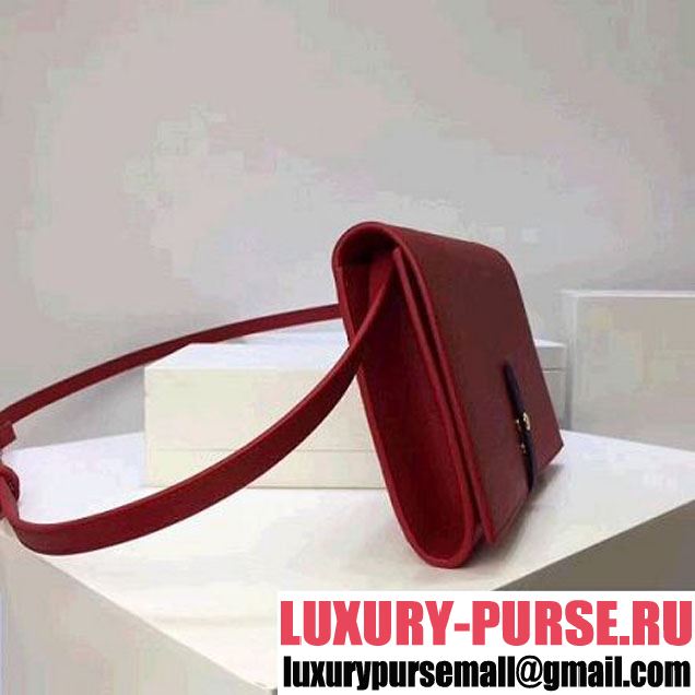 Celine Strap Cluth in Grained Calfskin Red/Blue 2017 (1A078-7072904 )