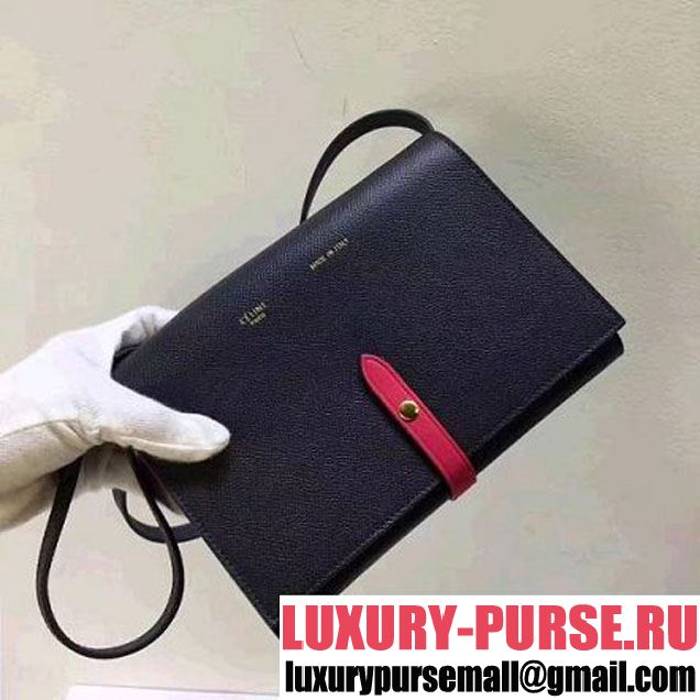 Celine Strap Cluth in Grained Calfskin Black/Red 2017 (1A078-7072903 )