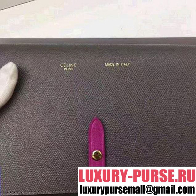Celine Strap Cluth in Grained Calfskin Stone/Rosy 2017 (1A078-7072902 )