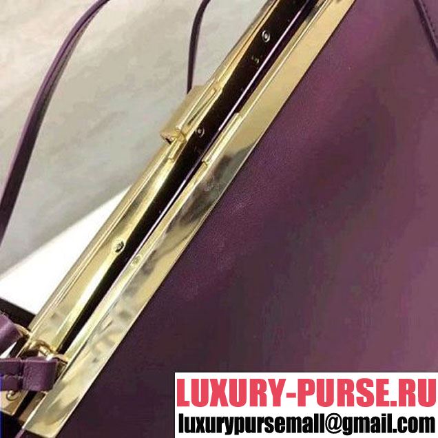Celine Cabas Clasp Bag In Smooth Calfskin Burgundy Fall 2017 (1A021-7072547 )