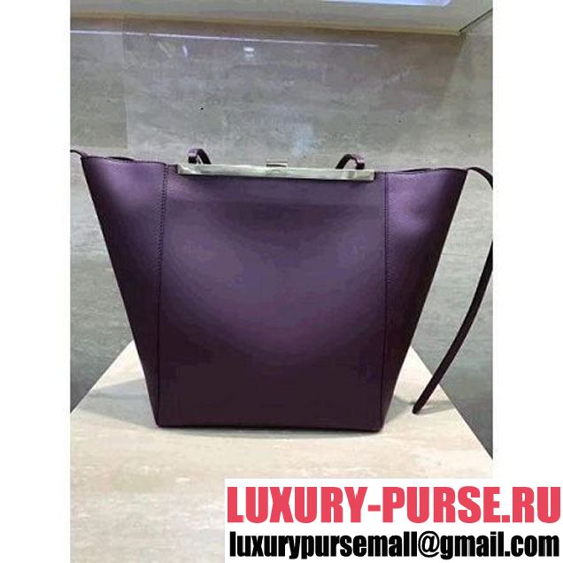 Celine Cabas Clasp Bag In Smooth Calfskin Burgundy Fall 2017 (1A021-7072547 )