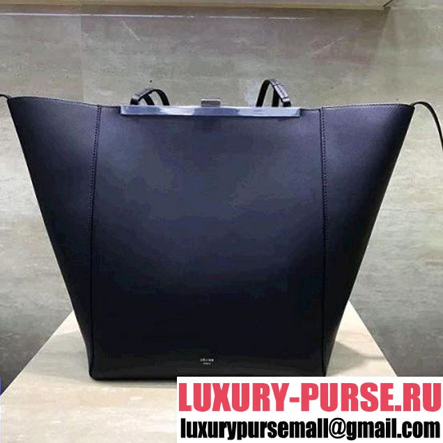 Celine Cabas Clasp Bag In Smooth Calfskin Black Fall 2017 (1A021-7072546 )