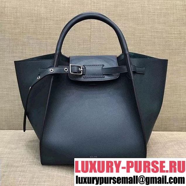 Celine Small Big Bag With Long Strap in Smooth Calfskin Dark Green 2018 (1A021-7120604 )