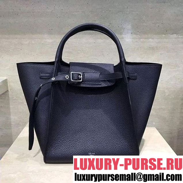 Celine Small Big Bag With Long Strap in Grained Calfskin Black 2018 (1A021-7120607 )