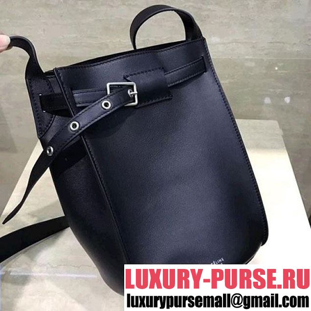 Celine Big Bag Bucket Bag With Long Strap in Smooth Calfskin Black 2018 (1A021-7120609 )