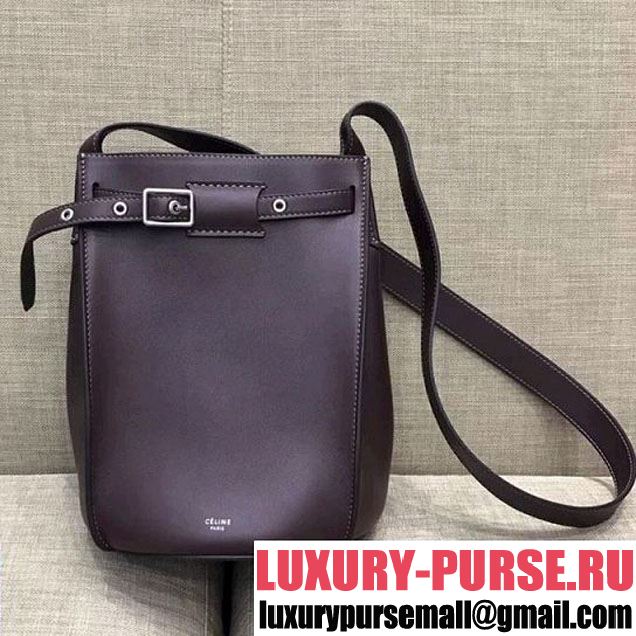 Celine Big Bag Bucket Bag With Long Strap in Smooth Calfskin Dark Burgundy 2018 (1A021-7120611 )