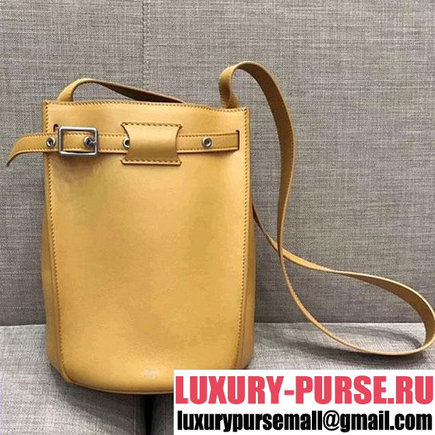 Celine Big Bag Bucket Bag With Long Strap in Smooth Calfskin Yellow 2018 (1A021-7120612 )