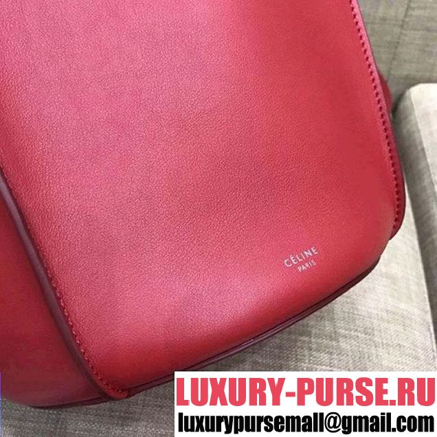 Celine Big Bag Bucket Bag With Long Strap in Smooth Calfskin Red 2018 (1A021-7120614 )