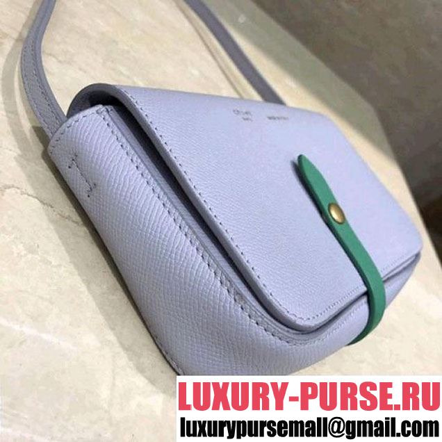 Celine Multifunction Mini Shoulder Bag in Grained Calfskin Powder Blue 2017 (1A021-7120615 )