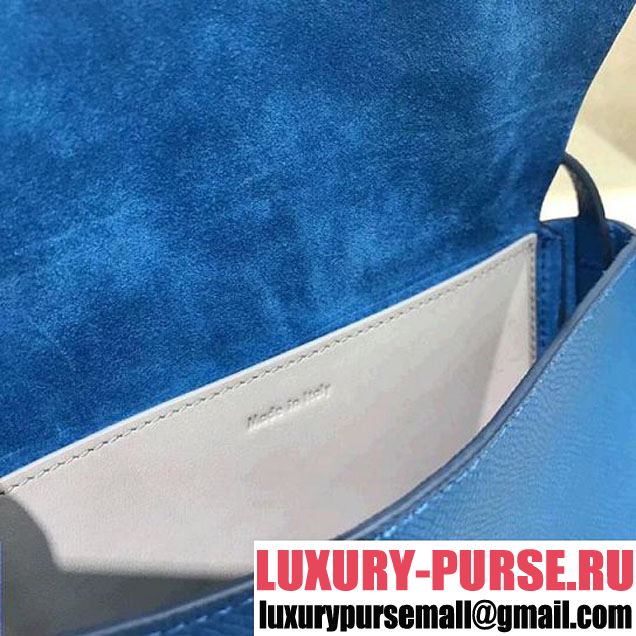 Celine Multifunction Mini Shoulder Bag in Grained Calfskin Blue 2017 (1A021-7120616 )