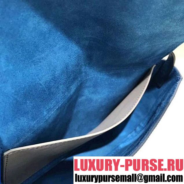 Celine Multifunction Mini Shoulder Bag in Grained Calfskin Blue 2017 (1A021-7120616 )