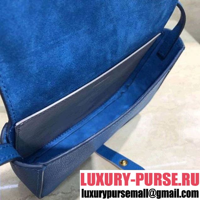 Celine Multifunction Mini Shoulder Bag in Grained Calfskin Blue 2017 (1A021-7120616 )