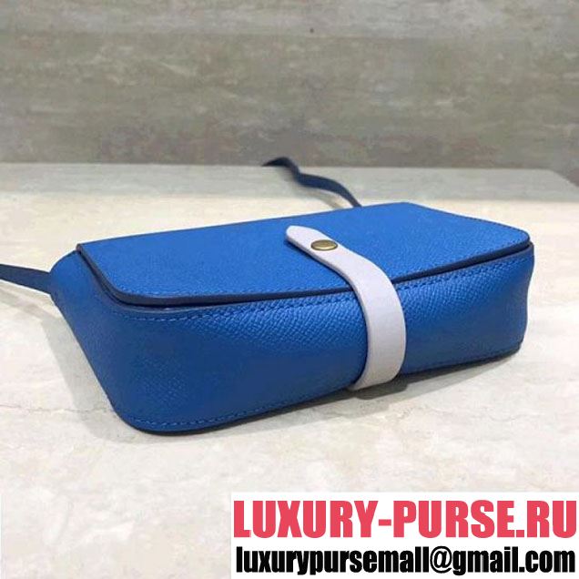 Celine Multifunction Mini Shoulder Bag in Grained Calfskin Blue 2017 (1A021-7120616 )