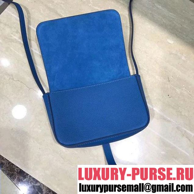 Celine Multifunction Mini Shoulder Bag in Grained Calfskin Blue 2017 (1A021-7120616 )