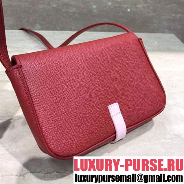 Celine Multifunction Mini Shoulder Bag in Grained Calfskin Red 2017 (1A021-7120617 )