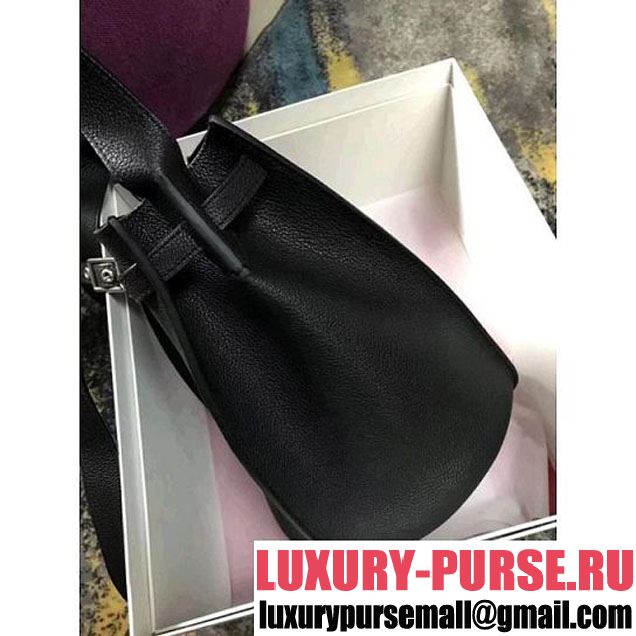 Celine Big Bag Bucket Bag With Long Strap in Grained Calfskin Black 2018 (OZZ-8011826 )