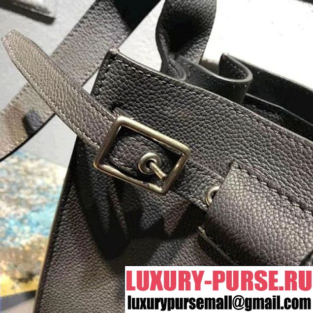 Celine Big Bag Bucket Bag With Long Strap in Grained Calfskin Dark Grey 2018 (OZZ-8011824 )