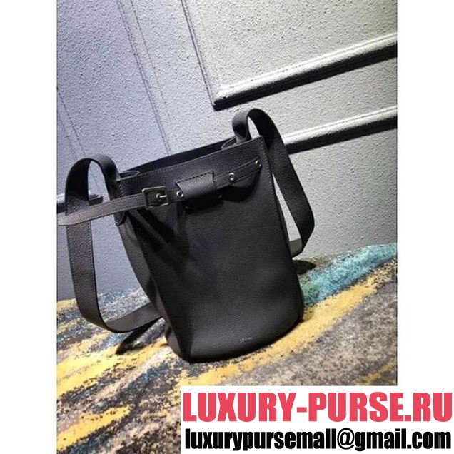 Celine Big Bag Bucket Bag With Long Strap in Grained Calfskin Dark Grey 2018 (OZZ-8011824 )