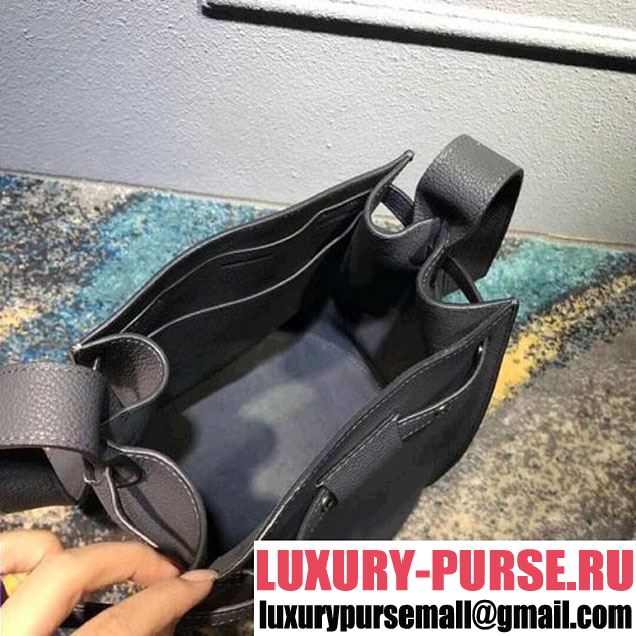 Celine Big Bag Bucket Bag With Long Strap in Grained Calfskin Dark Grey 2018 (OZZ-8011824 )