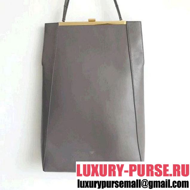 Celine Large Clasp Shopping Bag in Smooth Calfskin Grey (ALI-8012627 )