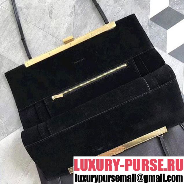 Celine Large Clasp Shopping Bag in Smooth Calfskin Black (ALI-8012626 )