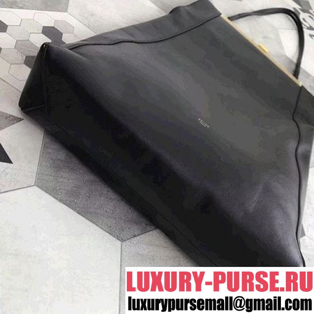 Celine Large Clasp Shopping Bag in Smooth Calfskin Black (ALI-8012626 )