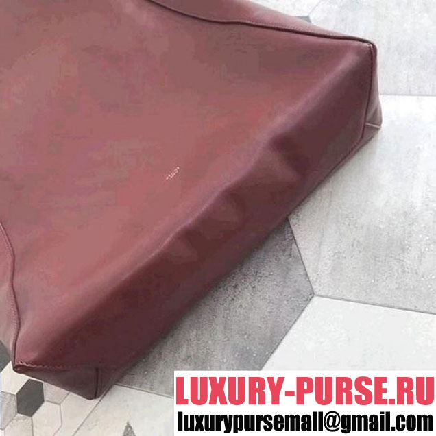 Celine Large Clasp Shopping Bag in Smooth Calfskin Burgundy (ALI-8012624 )