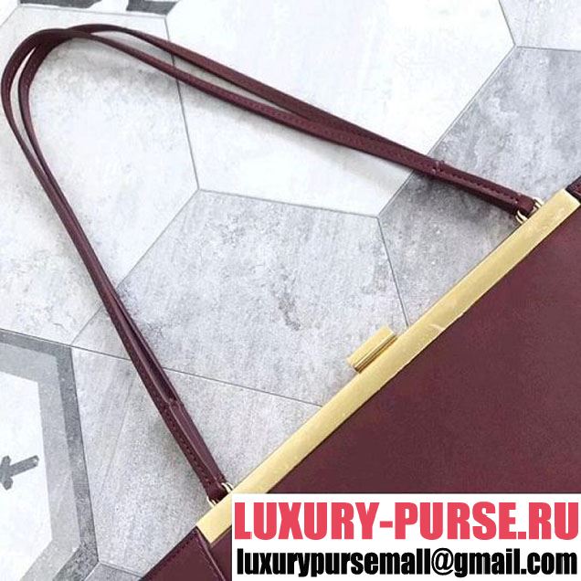 Celine Large Clasp Shopping Bag in Smooth Calfskin Burgundy (ALI-8012624 )