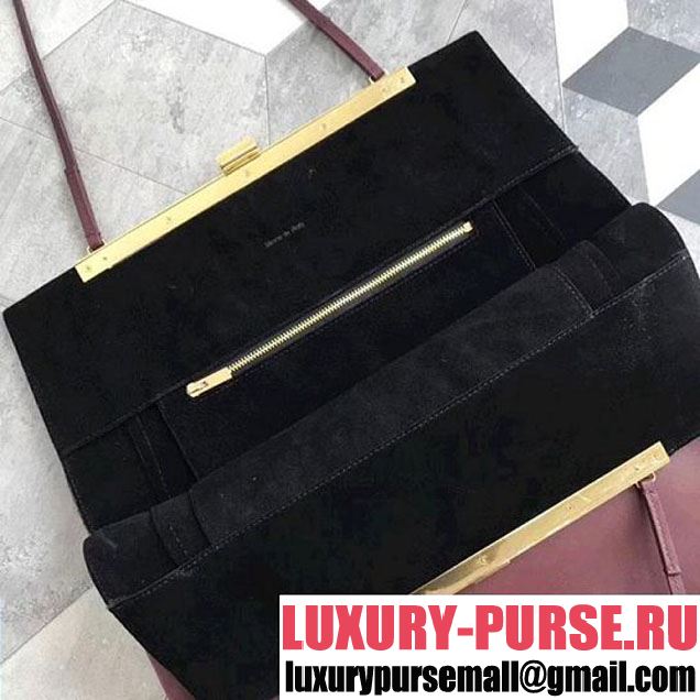 Celine Large Clasp Shopping Bag in Smooth Calfskin Burgundy (ALI-8012624 )