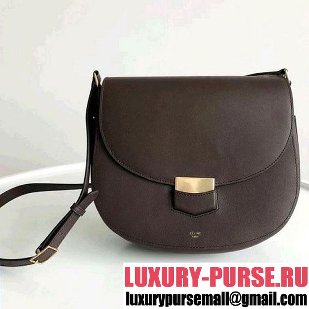 Celine Large Trotteur Bag in Smooth Calfskin Deep Brown 2018 (ALI-8012630 )