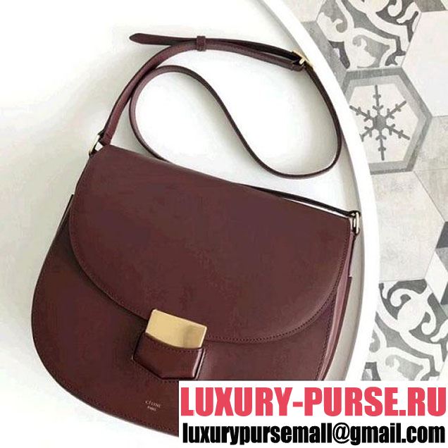 Celine Large Trotteur Bag in Smooth Calfskin Burgundy 2018 (ALI-8012628 )