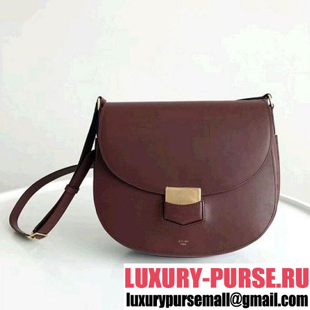 Celine Large Trotteur Bag in Smooth Calfskin Burgundy 2018 (ALI-8012628 )