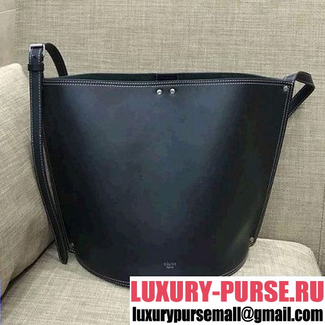 Celine Calfskin Studs Cabas Bag Dark Green (1A021-8012905 )