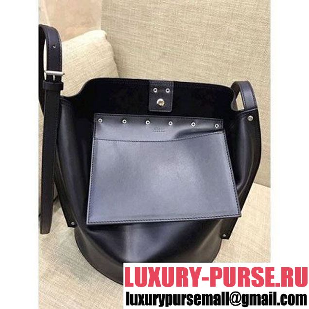Celine Calfskin Studs Cabas Bag Black (1A021-8012903 )