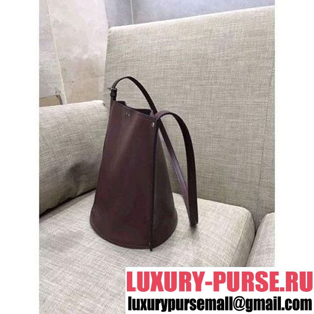 Celine Calfskin Studs Cabas Bag Burgundy (1A021-8012901 )