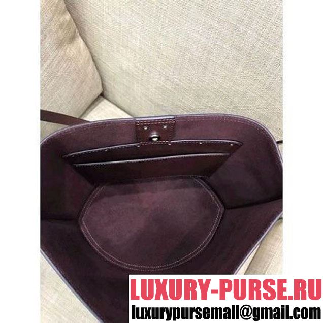 Celine Calfskin Studs Cabas Bag Burgundy (1A021-8012901 )