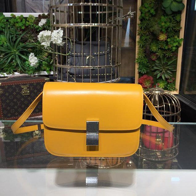 Celine Classic Box Bag Smooth Calfskin Spring Summer 2018 Collection Golden Yellow