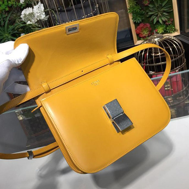 Celine Classic Box Bag Smooth Calfskin Spring Summer 2018 Collection Golden Yellow