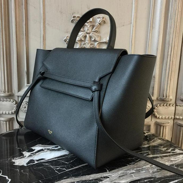 Celine Belt 28cm Bag Grained Calfskin Spring Summer 2018 Collection Black