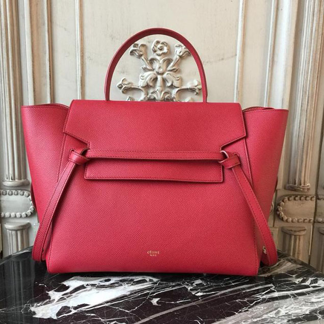 Celine Belt 28cm Bag Grained Calfskin Spring Summer 2018 Collection Red