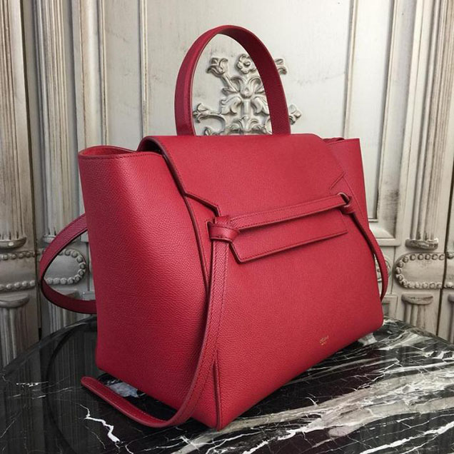 Celine Belt 28cm Bag Grained Calfskin Spring Summer 2018 Collection Red