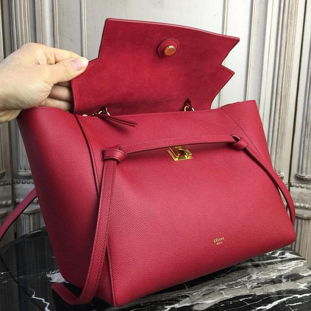 Celine Belt 28cm Bag Grained Calfskin Spring Summer 2018 Collection Red