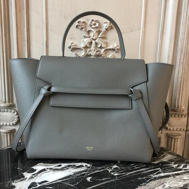 Celine Belt 28cm Bag Grained Calfskin Spring Summer 2018 Collection Grey