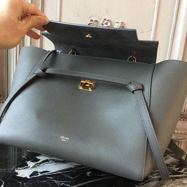 Celine Belt 28cm Bag Grained Calfskin Spring Summer 2018 Collection Grey